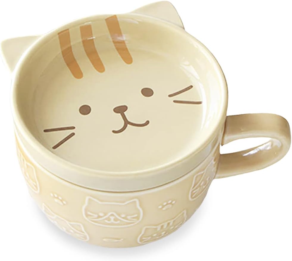 Tazas De Café De Cerámica Con Tapa, Cuchara, Taza De Café Para Parejas, Taza De Agua, Taza De Desayuno, Taza De Café De Regalo Para Niñas (color : B