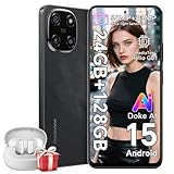Blackview Color 6 Unlocked Mobile Phones, (2025) Newest, 24GB+128GB/2TB, 50MP+13MP AI Camera, 5000mAh/18W, Dual SIM Smartphone, 4G Android 15 Smart Phone, 5G WiFi/OTG/GPS, Fingerprint/Face ID, Black