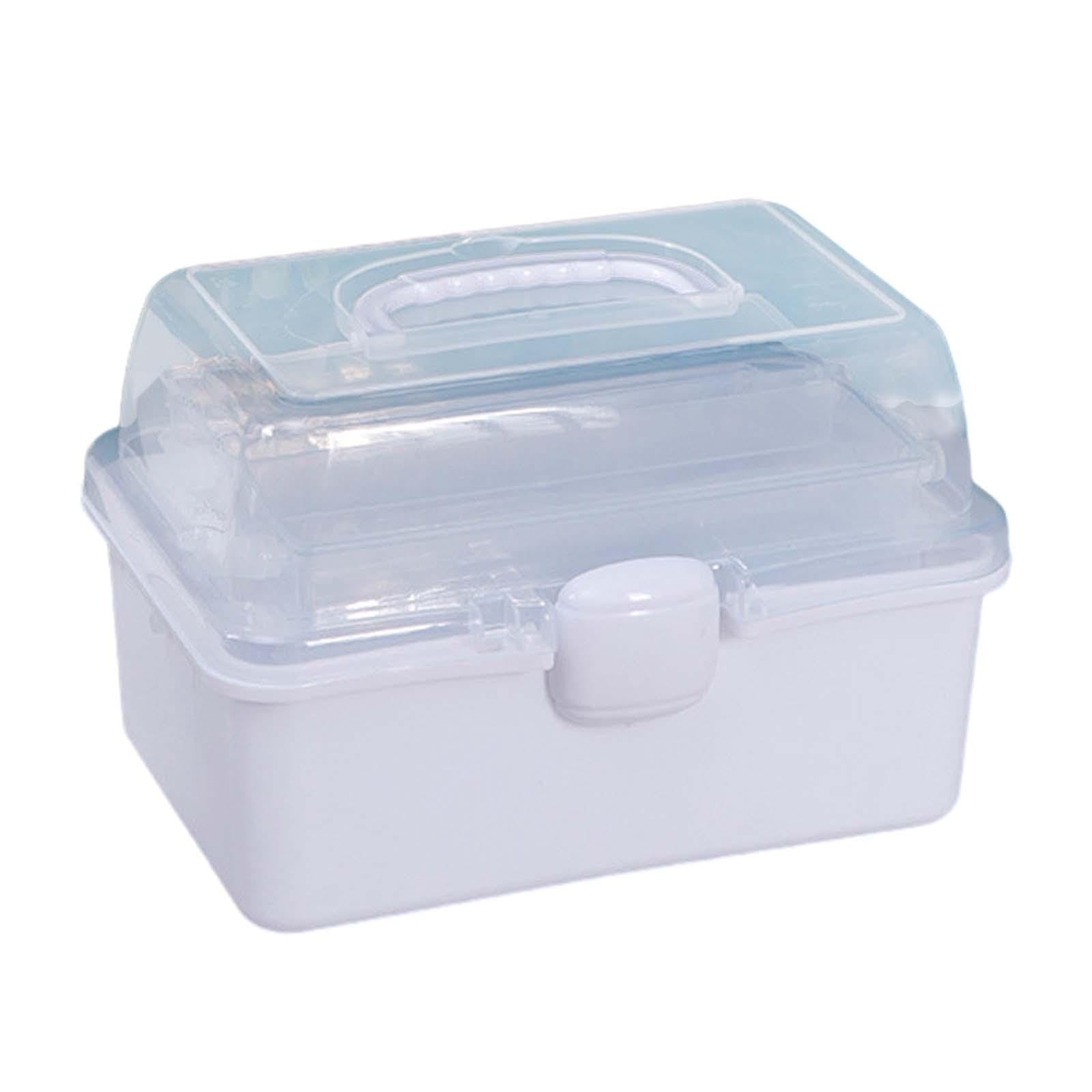 WOVEBIUS Organiser Storage Case Home Organization Multifunctional Clear Storage Boxes White