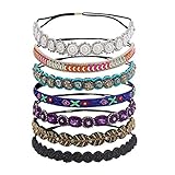 inSowni 7 Pack Handmade Rhinestone Jewled Beaded Headbands Hairbands Hair Accessories Headwraps for Women Girls Brides