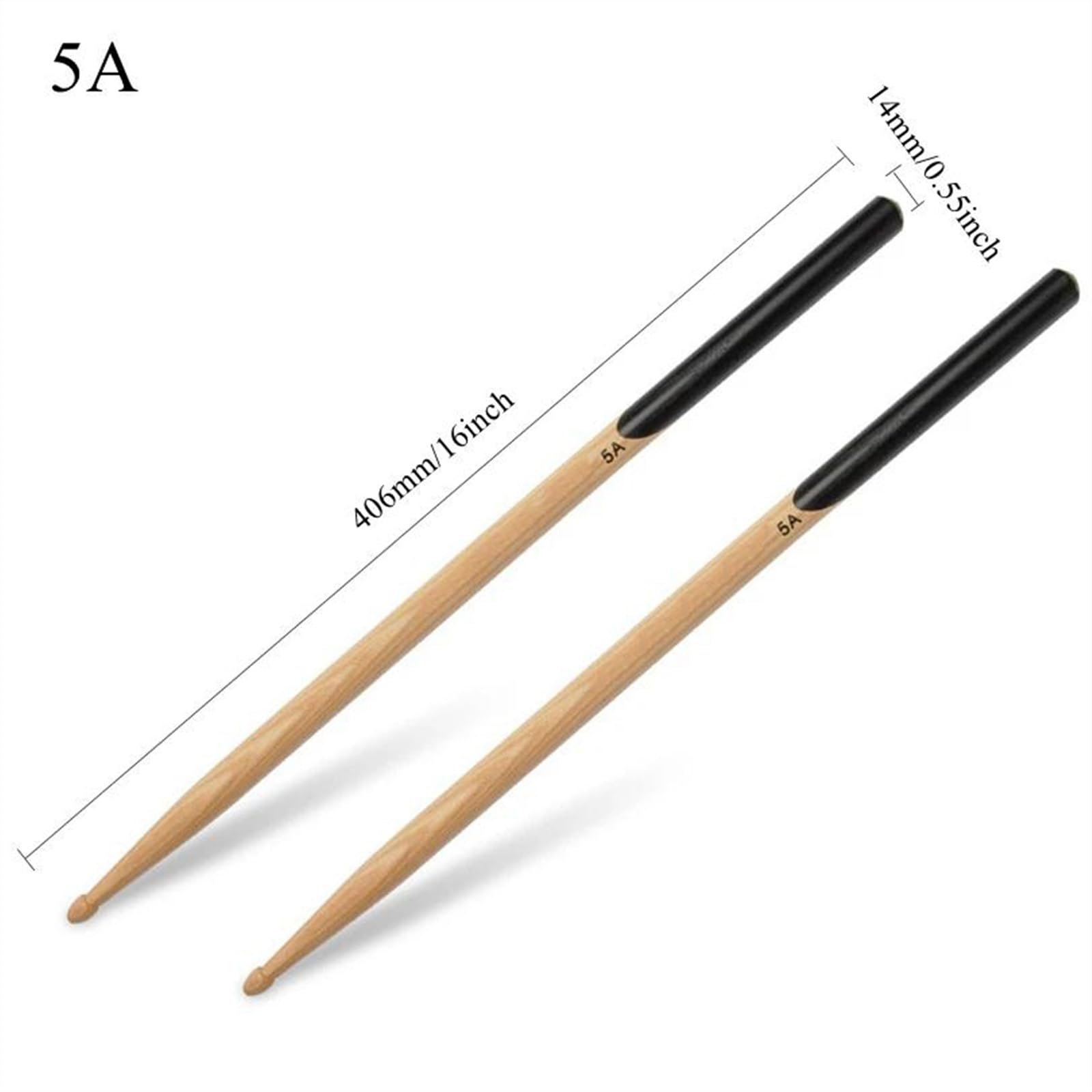 Accessori per Percussione 1 Paio Di Bacchette Per Batteria Durevoli In Legno Di Noce 5A/7A, Bacchette Per Batteria Jazz Per Gruppi Musicali Con Manico Nero (Color : 5A)