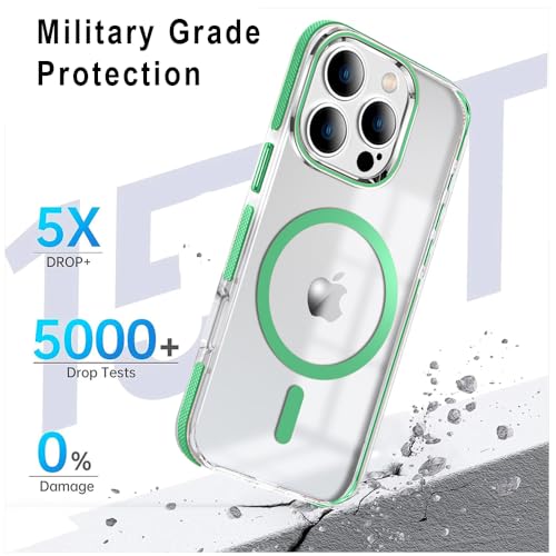 Image of MINTZZ ️ for iPhone 16 Pro Max Case, Compatible with MagSafe, Military-Grade Protection, Yellowing Resistant, Scratch-Resistant TPU Back, Magnetic Phone Case for iPhone 16 Pro Max Green
