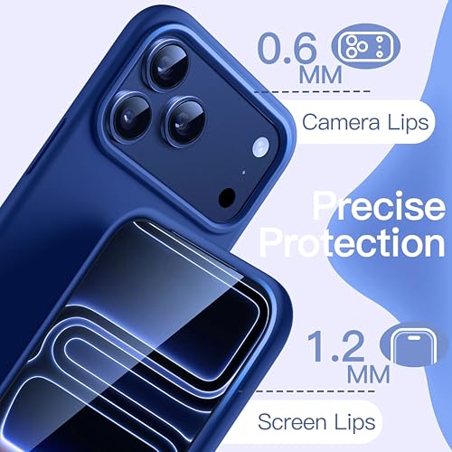 Image of Silicone Case for iPhone 17 Pro Max 6.9-Inch, Silky-Soft Touch Full-Body Protective Phone Case, Shockproof Back Cover for iPhone 17 Pro Max (Lite Blue)