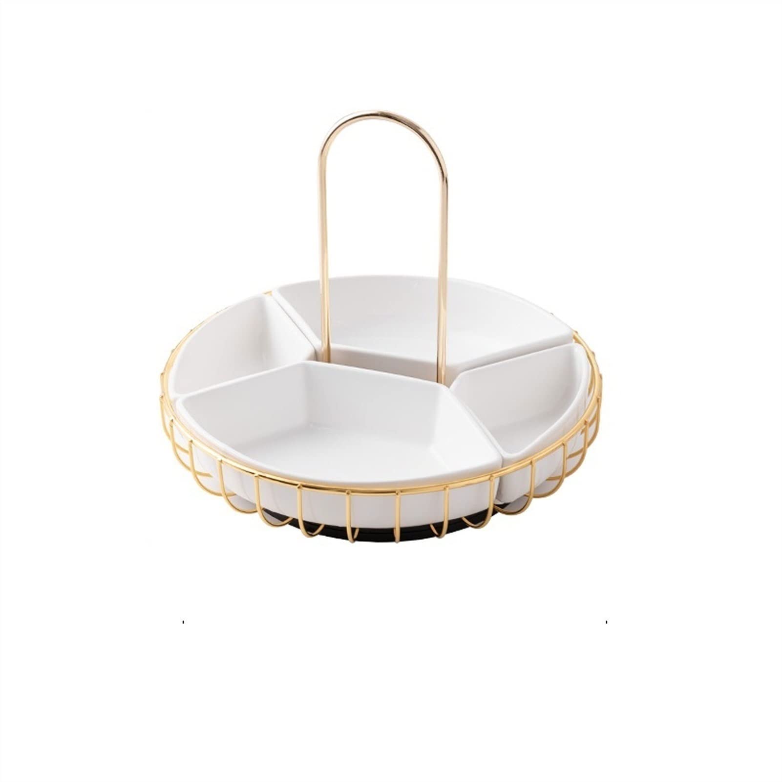 Panier à fruits pour piédestal en céramique fine bleu métallisé