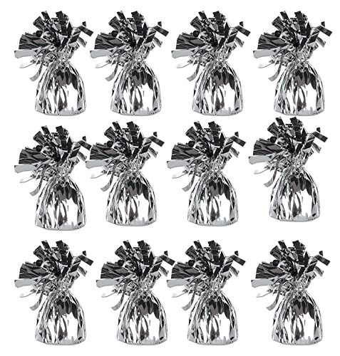 Balloon Weight Silver Metallic for Helium Balloons - Pack of 12