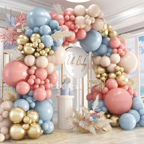 Image of Gender Reveal Balloon Garland Arch Kit,412pcs Pink and Blue balloons 18 12 10 5 Inch for Gender Reveal Decorations Birthday Baby Shower Wedding Bridal