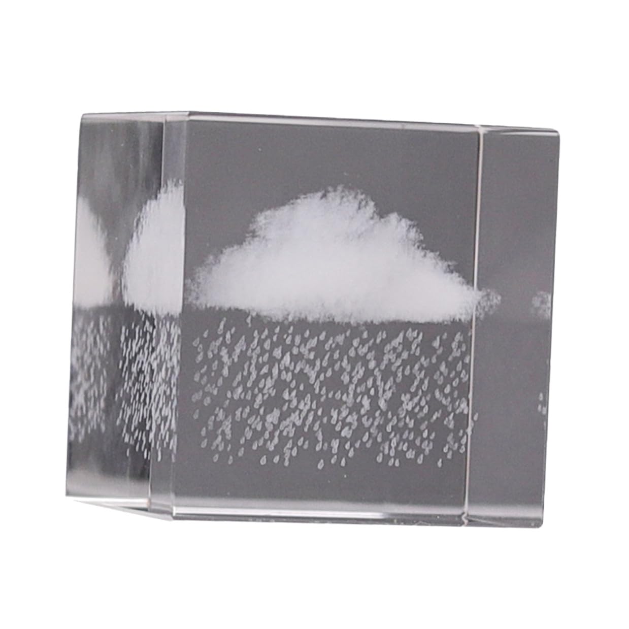 Decoración de Cristal Curativa Cubo Grande Transparente Nube de Lluvia Interior Adorno Artístico para Mesa Hogar y Oficina Fiesta y San Valentín