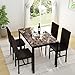 DKLGG Dining Table Set for 4, 5 Piece Kitchen Table Set with PU Leather Chairs Space-Saving Faux Marble Dining Room Table Set for 4 for Small Home Kitchen, Apartment