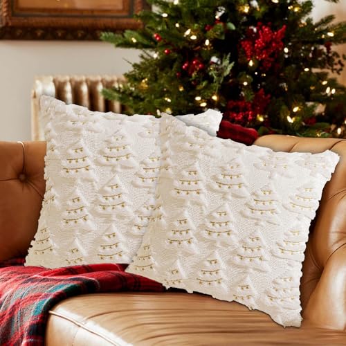 Weihnachten Kissenbezug 45x45, 2er Set Kissenbezüge Weihnachtsbaum,...