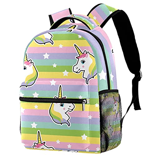 Sac à dos d'école lumineux licorne et bandes réfléchissantes pour enfant