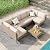 TerraRelax 7 Piece Patio Furniture Set, Wicker Modular Outdoor Furniture with Thicker Cushions, Outdoor Couch Sofa for Garden, Poolside, Backyard, Beige