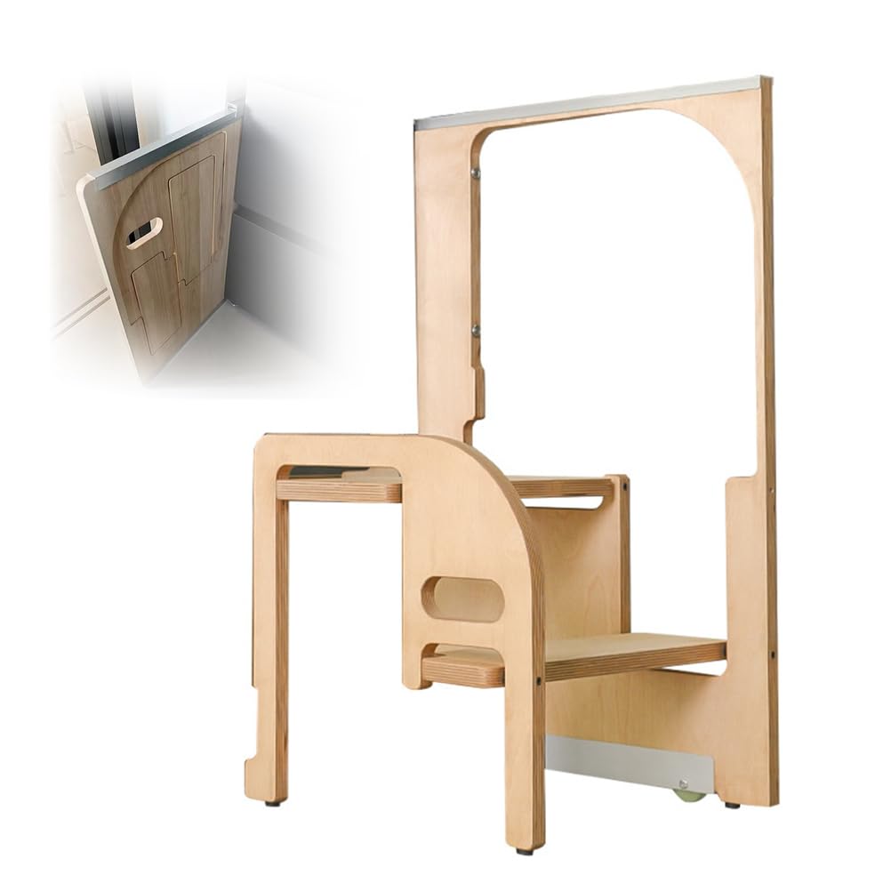 Kitchen Narrow Slot Hidden Folding Ladder Stool, Household Two-Step Heightening Ladder, Foldable and Easy to Install - Ergonomic & Stable,One,2 Step