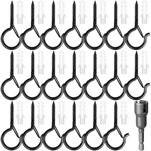 Ganchos de Techo,20 unidades Ganchos de Tornillo,Ganchos Atornillables de Acero Inoxidable,Ganchos de Rosca,Ganchos Tornillo Inoxidable,para Cestas Plantas,Casas Pájaros, Ratán,Decoración Navidad