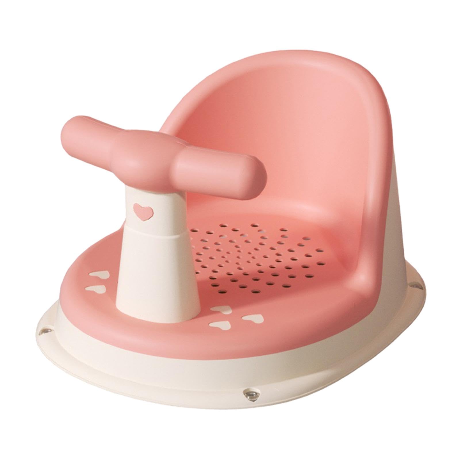 Harilla Suction Cup Bathing Seat Tub Sitting up Anti Slip Bath Seat Support Newborn Shower Seat Bathtub Seat for Babies for Infants, Pink