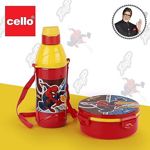 CELLO Tiffy Spiderman Gift Set Insulated Lunch Box & Water Bottle for Kids | Tiffin Box 460 ml, Water Bottle 400 ml, Red & Yellow | Leak Proof | Easy to Clean | Ideal for School, Picnic - Image 7