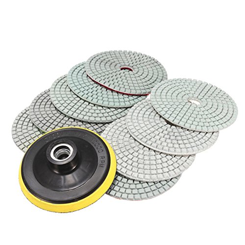 10 Piezas De 4 Pulgadas De 50 A 6000 Almohadillas De Pulido De Diamante De Grano Para Pulido De Mármol De Granito