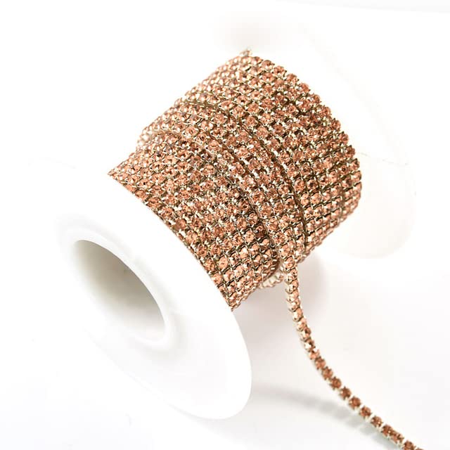 Chaîne strass cristal anti-accroche rouleau 10 yards strass champagne pour couture sans nœud