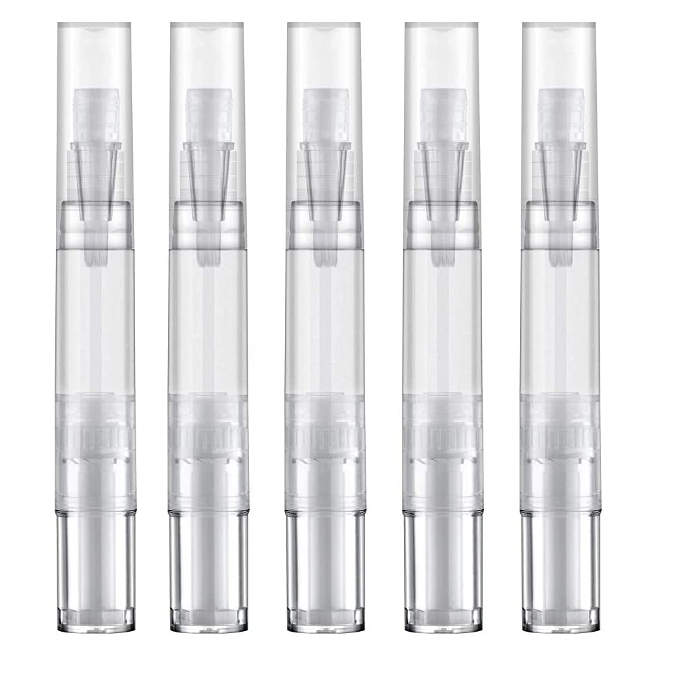 Vinayakart 5 ml Transparent Empty Nail Oil Twist Pen Lip Gloss Brush Applicators Eyelash Growth Cuticle Oil Applicator, Teeth Whitening Liquid Tube. ( 5 Pcs )-image-24