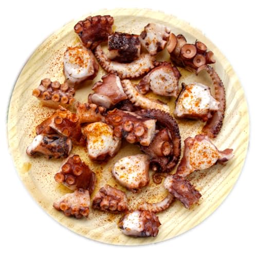 Plato para pulpo, Plato de madera para pulpo, Plato pulpeiro, Plato de servir pulpo, Tabla para pulpo, Plato Gallego Pulpo, Certificado alimenticio, Fabricado en Galicia, Madera Pino, 16 cm