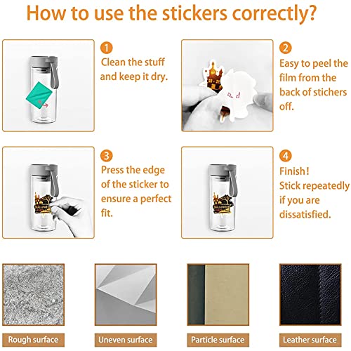 50Pcs Halloween Pumpkin Stickers,Vinyl Waterproof Stickers for Laptop,Bumper,Skateboard,Water Bottles,Computer,Phone - Image 4