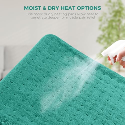 NOWWISH-Heating-Pad-for-Back-Pain-Cramps-Relief-Moist-Heat-Pad-for-Neck-Shoulder-Auto-Shut-Off-Machine-Washable-Gifts-for-Women-12x-24-Green