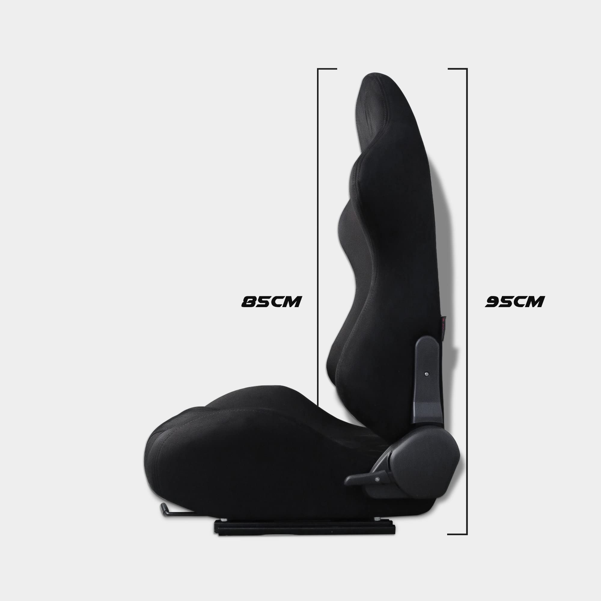 M MODAUTO Semibaquet H-E Alcántara y Detalle en Rojo,Adaptable para Coches.Ríeles Incluidos,Asiento Conductor,Asiento Deportivo(N650/Copiloto)
