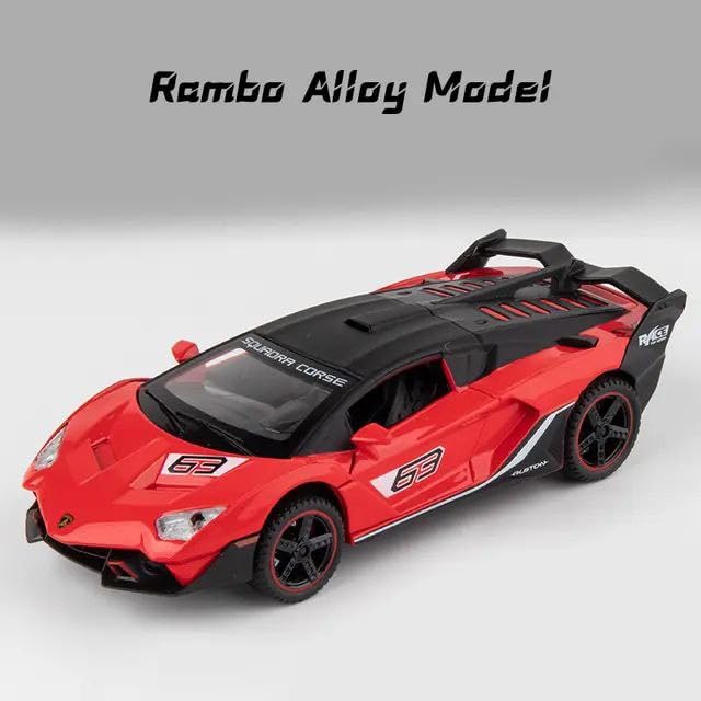 Image of Metal Pull Back Diecast Car 1:32 Lamborghini Sc18 Alston Pull Back Car Model With Sound Light Boys Gifts Toys For Kids?Pack Of 1?, Multicolor