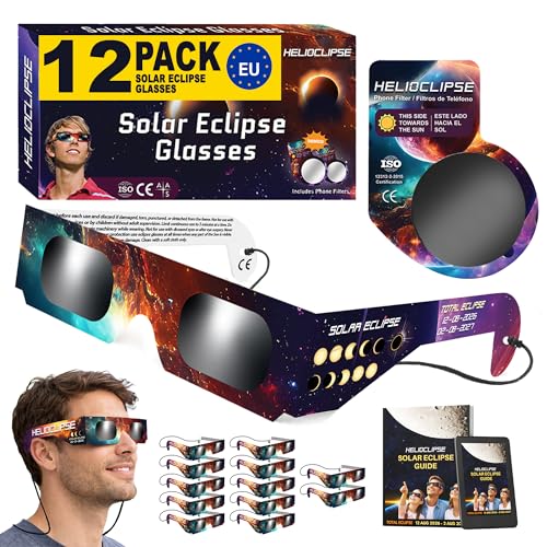 Helioclipse 12 Pack Approved Solar Eclipse Glasses 2026 ISO 12312-2