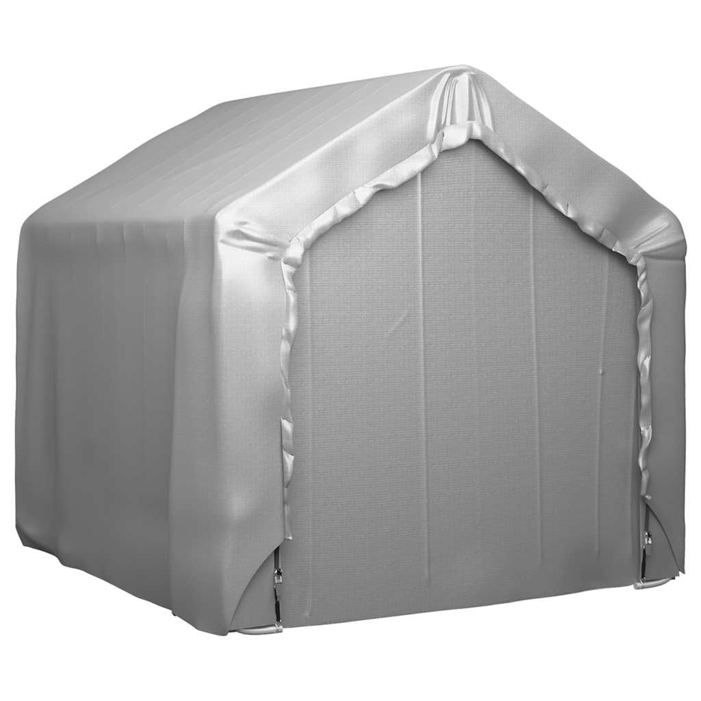 vidaXL Lagerzelt UV-beständig Industriezelt Zelthalle Zeltgarage Garagenzelt Weidezelt Foliengarage Unterstand Lagerhalle Grau 180x180cm Verzinkter Stahl