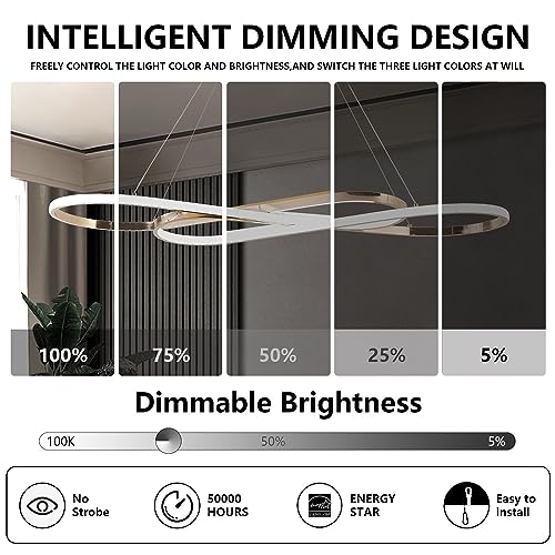Image of Electroplated Gold Modern LED Pendant Chandelier