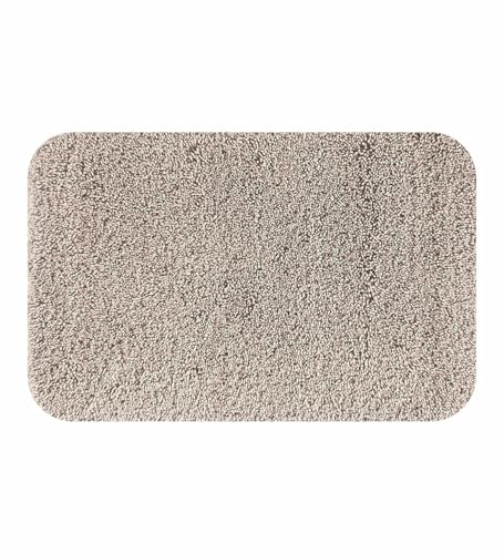 Image of Obsessions Ultra-Absorbent Quick-Dry Bath Mat | 1400 GSM Polyester | Soft, Non-Slip & Fast-Drying Bathroom Rug for Safety & Comfort | 40 x 60 cm | Taupe