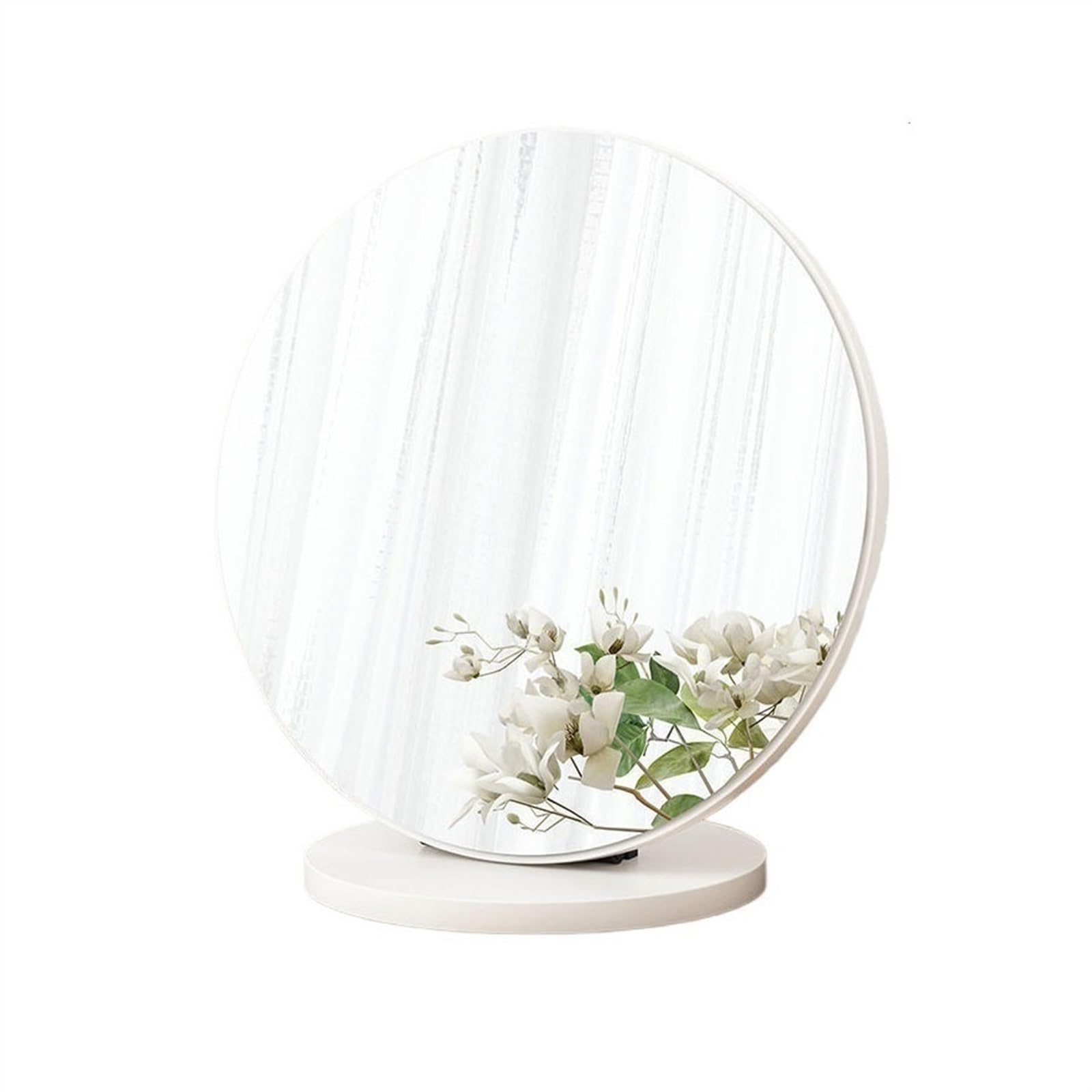 GHJrtHFJ Desk mirror, Cosmetic Mirror Bedroom Desktop Vintage Dressing Desk Tabletop(White,30cm)