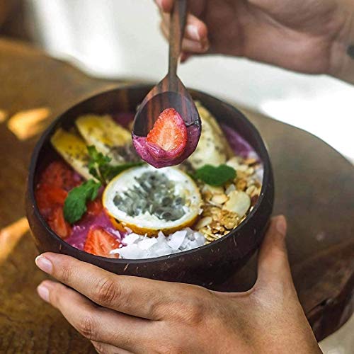 2pcs Natural Coconut Bowl Fruit Decoration Fruit Salad Noodle Bowl Wooden Rice Bowl Craft Decoration Creative Coconut Shell Bowl