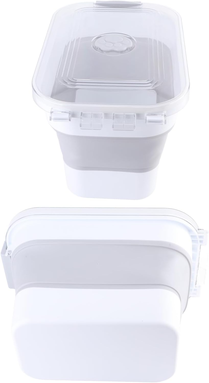 Foldable Dog Food Storage Container, Large Capacity Sealed Folding Pet Food Container, with Rolling Wheel for Home Pet Food Storage (Small Size)