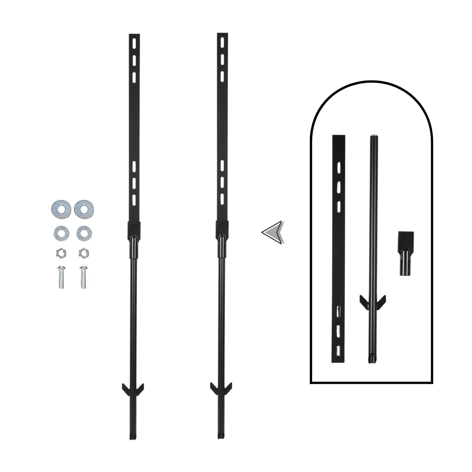 Photo 1 of 2 Pack Metal Yard Sign Stakes, Heavy Duty 36" Rustproof Waterproof Black Sign Holder, Pieces just Push Together Stand for 7" to 14" Signs, for Outdoor Lawn, Garden, Parking Lots & Street Advertising