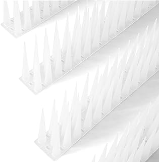 OFFO Bird Spikes High for Anti Pigeons Spikes to Keep Bird or Animals Away, Fence Spikes of Bird Deterrent Covers 1.2m, Height 10cm,Frosted Clear