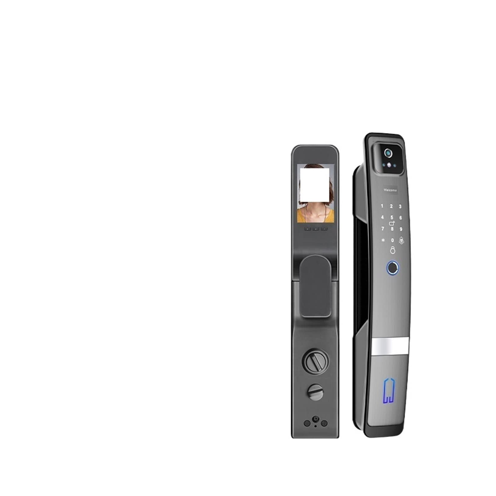 Cerradura de Puerta Inteligente Tuya con cámara y aplicación móvil Reconocimiento Facial 3D WiFi Seguridad de Huellas Dactilares Cerradura automática (Color : 240 24 6868)