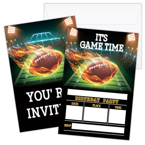HQLOW It's Game Time Football Birthday Invitation...