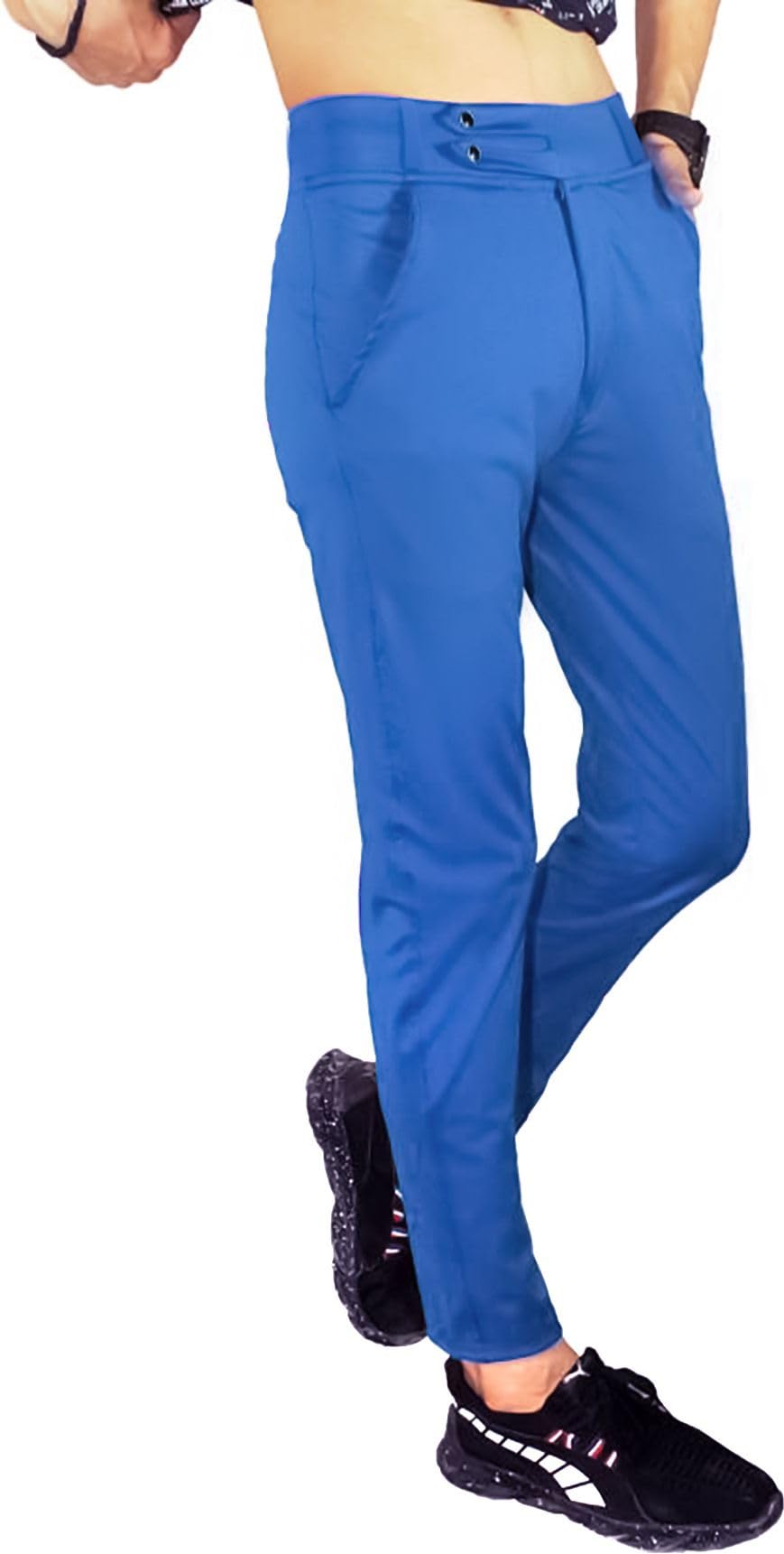 Slim Fit Men Royal Blue Trousers