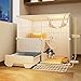 Cat Cages Indoor Large with Litter Box Strong and Durables Large Space, Free Partitioning DIY Cat Playpen Enclosure Detachable Crate Large Exercise Place Ideal for Cats ( Size : 75*49*73cm , Color : T