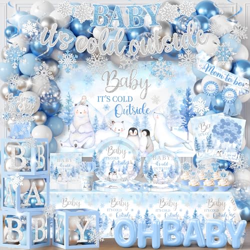 Baby Its Cold Outside Baby Shower Decorations,Pink Winter Wonderl...