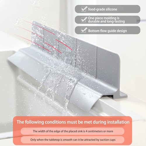 Barrière d'eau flexible silicone contre fuites évier et bain - 6