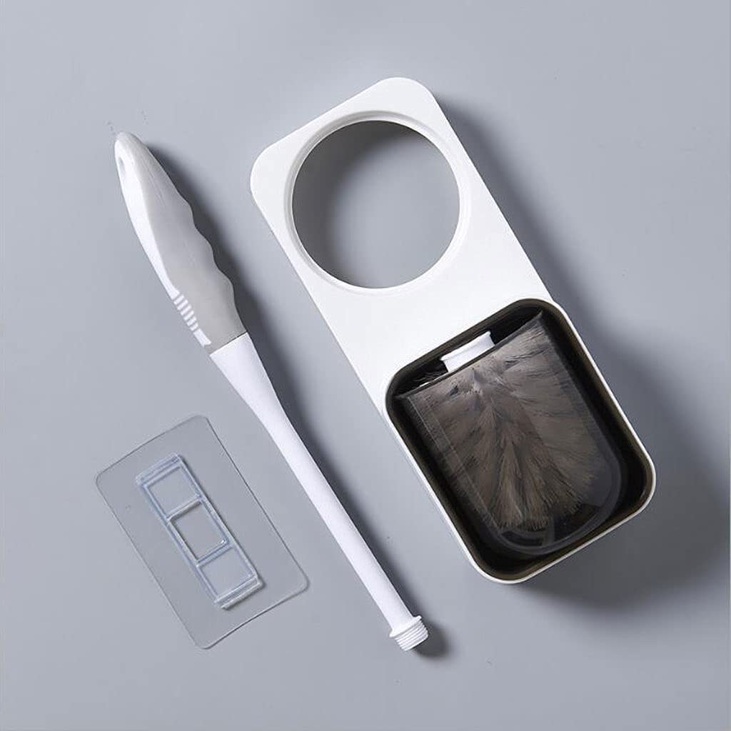 Cepillo de Limpieza Escobilla Y Soporte para Inodoro Montado En La Pared Juego De Escobillas para Inodoro WC Cepillo para Inodoro Depurador De Plástico Cepillo de Baño(Black)