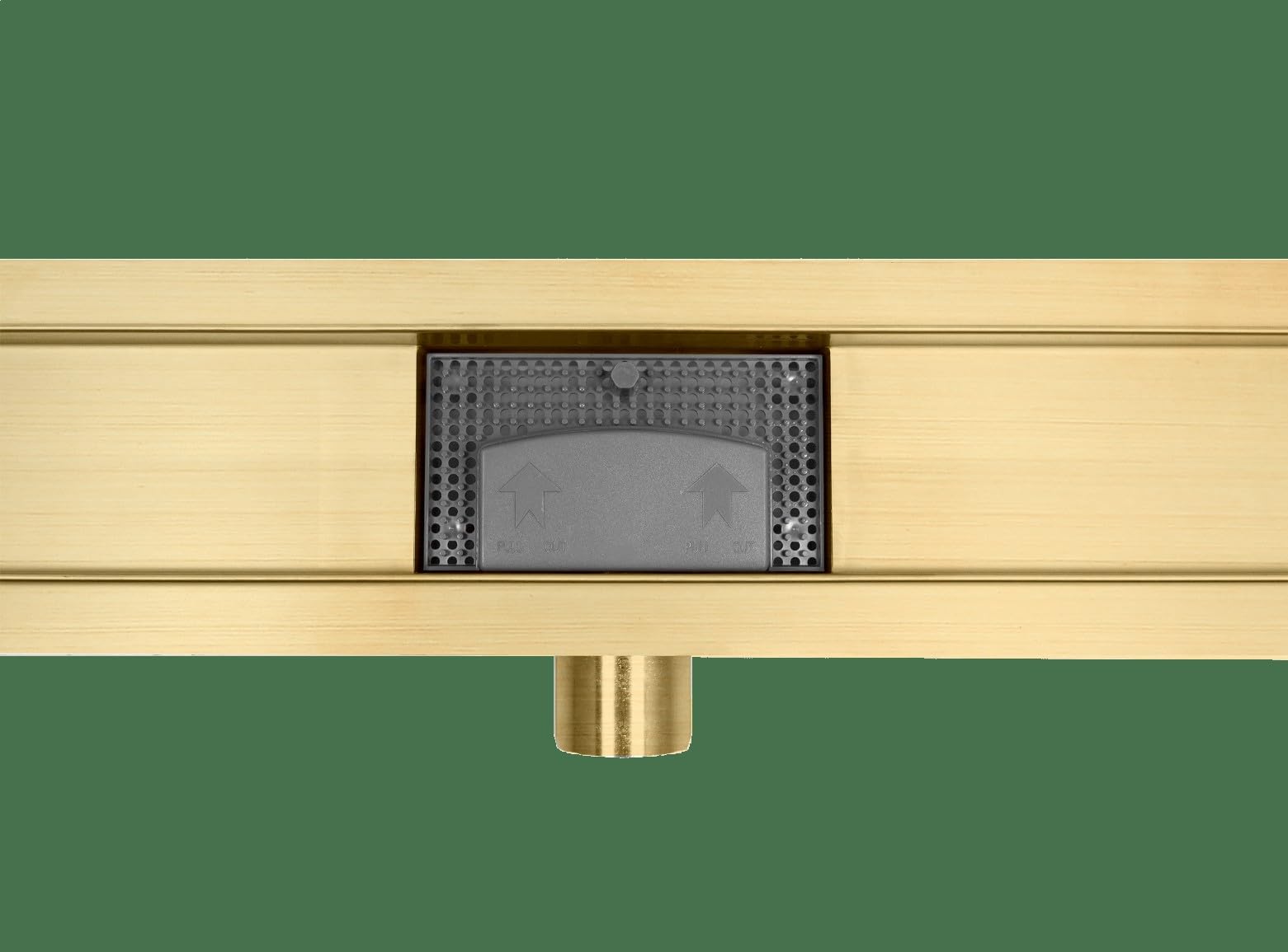 AQUAUNO - Canaleta de ducha de pared de 110 cm, color dorado, desagüe de pared lineal de acero inoxidable AISI 304 con cubierta de azulejos 2 en 1, tapón de olor extraíble para ducha en el suelo