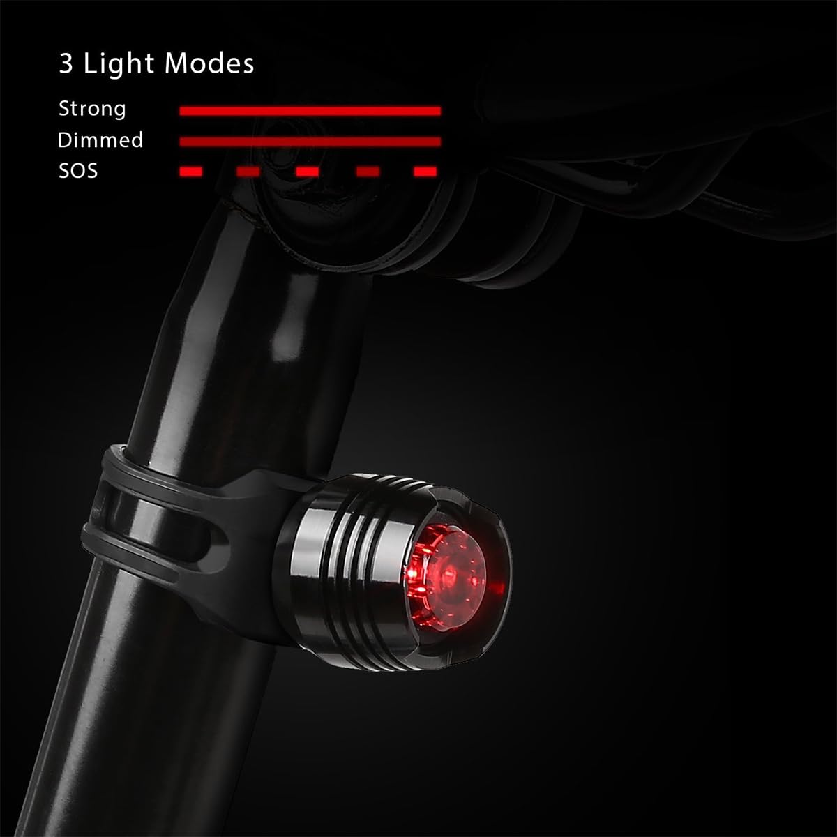 Riloer Front Light LED Bike Bicycle Cycle 1 Pair Zoomable Torch Front Light and Bicycle Rear Light Set