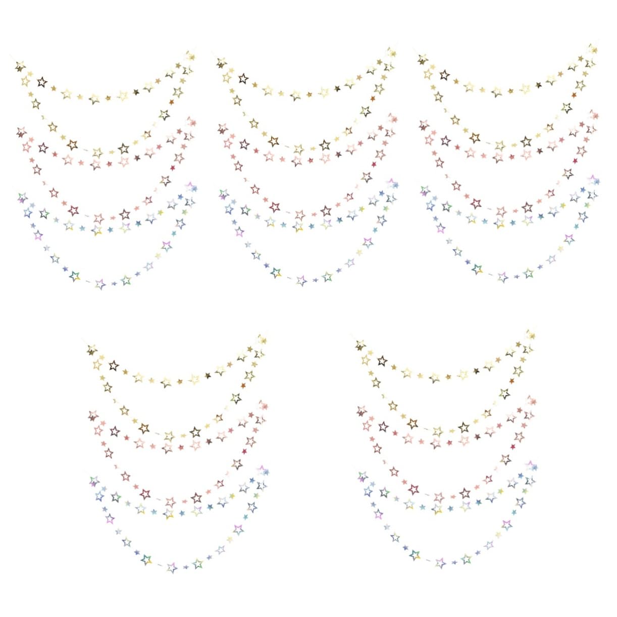 Abaodam 15 Piezas Tira De La Guirnalda De Boda Decoración De Estrellas Adornos De Metal Pancarta Colgante Decoración De Natividad Banderines Brillantes Pancartas De Estrellas