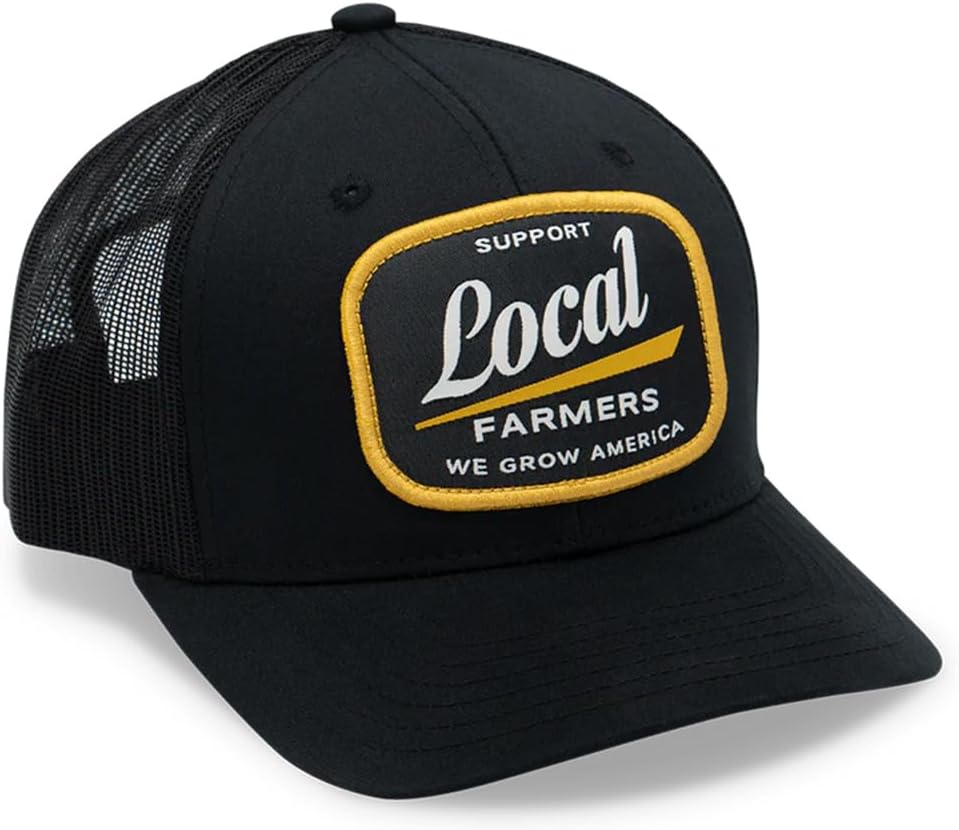 Rural Cloth Support Local Farmers Adjustable Snapback Hat, Black