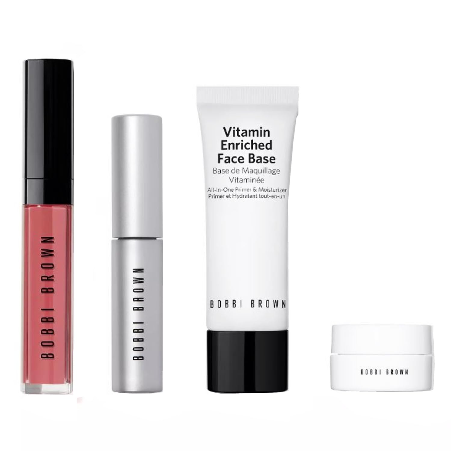 Bobbi Brown Four Ways To Perfect 4 Piece Makeup Set – Lip Gloss – Mascara – Face Base and Eye Base – Travel Size Bobbi Brown Four Ways To Perfect 4 Piece Makeup Set – Lip Gloss – Mascara – Face Base and Eye Base – Travel Size