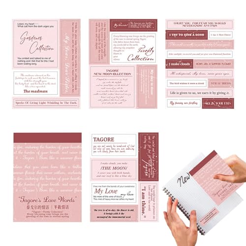 Pegatinas de scrapbooking, pegatinas scrapbook - libro de pegatinas vintage Love Talk | Pegatinas de diario, frases de citas, decoración para niñas, tarjetas de manualidades, accesorios de