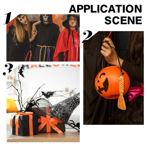 BEUNITONE Kit de chaveiro de macramê de Halloween para adultos, iniciantes, conjunto de 6 kits de pu